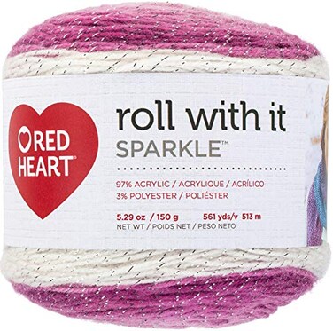 Red Heart Roll with It Sparkle Yarn Pixie