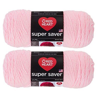 Red Heart Bulk Buy Super Saver 2pack Baby Pink 7 oz each skein
