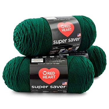 Red Heart RED HEART E300PK0389 Super Saver 3Pack yarn Hunter Green