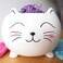 Evovee Cat Yarn Bowl for Knitting Cute Ceramic Knitting Bowl Extra Large Ceramic Yarn Bowl Crochet Accessories Yarn Holder Storage Gift for Knitters Funny