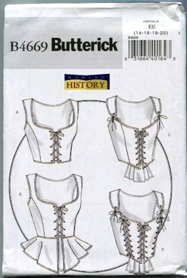 Butterick Patterns B4669 Misses Corset Size EE 14161820