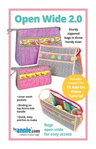 Annie By Open Wide 20 Zipper Bag Pattern 3 Sizes Easy Sewing Pattern for Zipper Pouches Travel Organizers