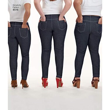 Simplicity Womens Average Slim and Curvy Fit Jeans Sewing Patterns by Mimi G Style Sizes 614