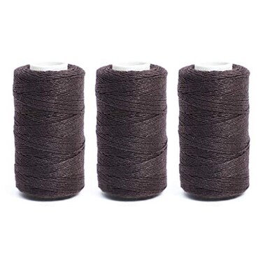 Ryalan UV Resistant High Strength Polyester Thread for Upholstery Outdoor Market Drapery Beading Purses Leather Hair Weave Bundles Hair Extensions Wig DIY Project 3 Rolls 3 Thread Brown