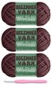 Baiyou 3x50g Beginners Chocolate Brown Yarn 260 Yards Chocolate Brown Yarn for Crocheting Knitting EasytoSee Stitches Worsted Medium 4 Chunky Thick Cotton Nylon Blend Yarn Yarn for Crocheting