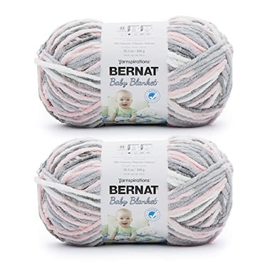 Bernat Baby Blanket Baby Grays Yarn 2 Pack of 300g105oz Polyester 6 Super Bulky 220 Yards KnittingCrochet
