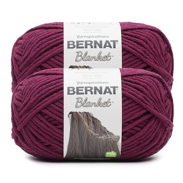 Bernat Blanket BB Burgundy Plum Yarn 2 Pack of 300g105 oz 100 Polyester 6 Super Bulky 220 Yards KnittingCrochet