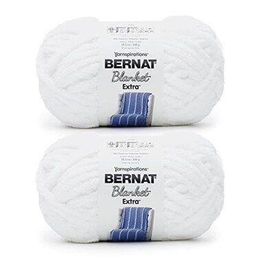 Bernat Blanket Extra White Yarn 2 Pack of 300g105oz Polyester 7 Jumbo KnittingCrochet