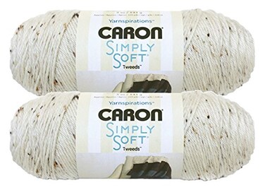 Caron Simply Soft Bulk Buy Tweeds Acrylic Blend Yarn 2Pack 5 oz Skeins Off White2