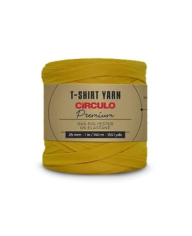 CÃRCULO CIRCULO Premium TShirt Yarn Soft Lightweight Seamless KnotFree EasytoUse Fettuccini Zpagetti T Shirt Yarn for Crocheting Knitting 1531 yds 1748 Curry
