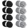 HOMBYS Chunky Chenille Yarn for Crocheting Super Bulky Jumbo Yarn for Hand Knitting 34 Thick Soft Plush Yarn for Blankets 8 Skein Pack 27 yds 8 oz Each Multi Assorted Black Grey