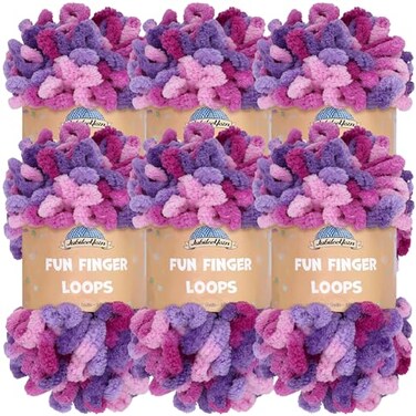BambooMN JubileeYarn Fun Finger Loops Yarn Nyx 100gSkein 6 Skeins