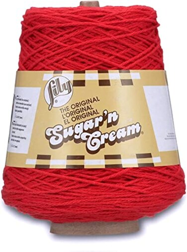 Lily Sugar N Cream Cones Red Yarn 1 Pack of 14oz400g Cotton 4 Medium 706 Yards KnittingCrochet