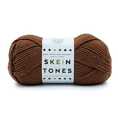 Lion Brand Yarn Basic Stitch AntiPilling Yarn for Crocheting Knitting and Crafts Mahogany 1 Pack