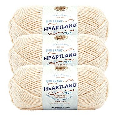 Lion Brand Yarn Heartland Yarn WorstedWeight Yarn for Knitting Crocheting and Crafting 3 Pack Acadia