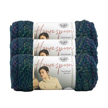 Lion Brand Yarn Homespun Yarn Soft Bulky Yarn for Knitting Crocheting and Crafting 3 Pack Celestial Stripes