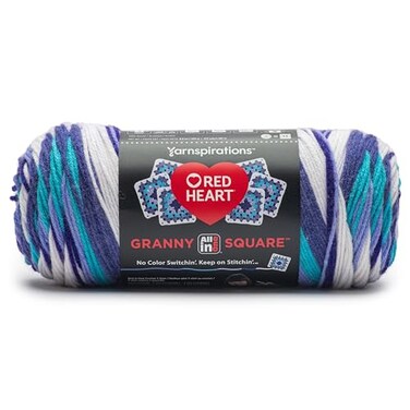 Red Heart All in One Granny SquareSoft White Amethyst