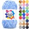 JOYTAG Velvet Chenille Yarn for Crocheting Knitting Sky Blue Soft Fluffy Plush Thick Bulky Chunky 100g
