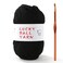 LUCKY BALL Yarn for Crocheting100g Soft Yarn for CrochetingCrochet Yarn for SweaterHatSocksBlanketsBlack with 1 Crochet Hook