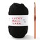 LUCKY BALL Yarn for Crocheting100g Soft Yarn for CrochetingCrochet Yarn for SweaterHatSocksBlanketsBlack with 1 Crochet Hook