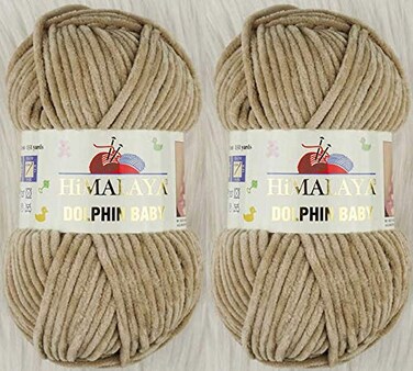 Himalaya Yarn Dolphin Baby 2 Skeins 264 Yards 2x100gram Super Bulky Polyester Baby Yarn