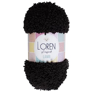 Loren 1 Ball Lamb Knitting Yarn 100 Micro Polyester 35 Oz 100 g 109 Yrds 100 m Worsted Fuzzy Yarn Black R004