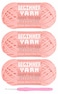 Baiyou 3x50g Beginners Light Pink Yarn 260 Yards Light Pink Yarn for Crocheting Knitting EasytoSee Stitches Worsted Medium 4 Chunky Thick Cotton Nylon Blend Yarn Yarn for Crocheting