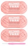Baiyou 3x50g Beginners Light Pink Yarn 260 Yards Light Pink Yarn for Crocheting Knitting EasytoSee Stitches Worsted Medium 4 Chunky Thick Cotton Nylon Blend Yarn Yarn for Crocheting