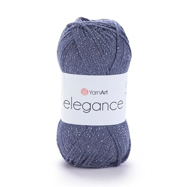 YarnArt Elegance Sparkly Yarn Metallic Cotton Blend Fine Sport for Knitting Crochet Lightweight Thread for Shawls Sweaters 50g 130m Anthracite 1 103