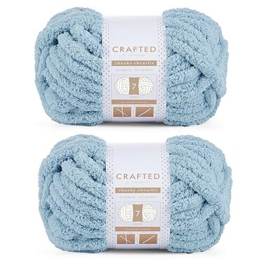 Crafted by Crafted By Catherine Chunky Chenille Yarn 2 Pack 8 oz 227 g 317 Yards Each Skein Slate Blue Gauge 7 Jumbo
