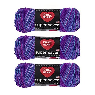 Red Heart Bulk Buy Super Saver Yarn 3Pack Grape Fizz E3003931