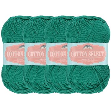 BambooMN JubileeYarn Cotton Select Yarn 50gSkein Sport Weight Sea Green 4 Skeins