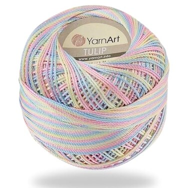 YarnArt Variegated Pastels Yarn Art Tulip Size 10 Microfiber Thread 50 Gram