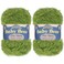 BambooMN JubileeYarn Baby Bear Yarn 100gSkein Chunky Polyester Faux Fur Lime Green 2 Skeins