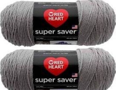Red Heart Bulk Buy Super Saver 2Pack Dusty Grey 7 oz Each Skein