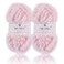 NICEEC 2 Skeins Faux Fur Yarn Super Soft Chunky Fluffy Eyelash Yarn for Crochet Knitting Total Length 70yds353oz Light Sakura Pink