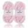 NICEEC 2 Skeins Faux Fur Yarn Super Soft Chunky Fluffy Eyelash Yarn for Crochet Knitting Total Length 70yds353oz Light Sakura Pink