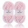 NICEEC 2 Skeins Faux Fur Yarn Super Soft Chunky Fluffy Eyelash Yarn for Crochet Knitting Total Length 70yds353oz Light Sakura Pink