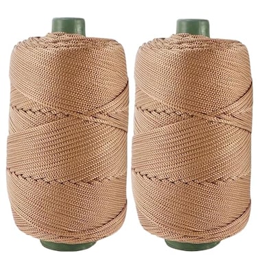 CLISIL Clisil 400gram Art Yarn Cord Light Khaki Polyester Yarn Macrame Knitting Crocheting DIY Bags Crochet Basket Summer Hat Craft Cord 3mm Macrame Cord Rope 438yds 1314 Feet