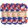 BambooMN JubileeYarn Fun Finger Loops Yarn 100gSkein Jumbo Polyester Team Spirit Red White Blue 4 Skeins