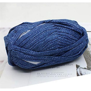 Eqarp 1 PCS Colorful TShirt Yarn Knitting Yarn Fabric Crochet Cloth for DIY Knitted Fabric Art 41 Blue