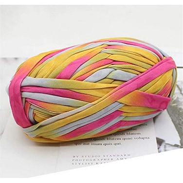 Eqarp 1 PCS Colorful TShirt Yarn Knitting Yarn Fabric Crochet Cloth for DIY Knitted Fabric Art 40 RedYellow