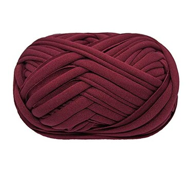 Eqarp TShirt Yarn Knitting Yarn Fabric Crochet Cloth for Summer Hand DIY Bag Blanket Cushion Crocheting Projects 100g 13 Wine Red