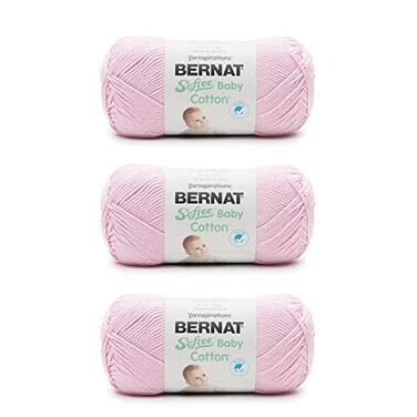 Bernat Softee Baby Cotton Petal Yarn 3 Pack of 120g425oz Blend 3 DK Light 254 Yards KnittingCrochet