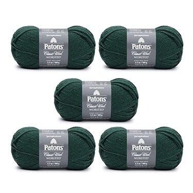 Patons Classic Wool Pine Yarn 5 Pack of 35oz100g Wool 4 Medium 210 Yards KnittingCrochet