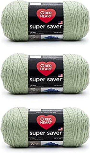 Red Heart Super Saver Frosty Green Yarn 3 Pack of 198g7oz Acrylic 4 Medium Worsted 364 Yards KnittingCrochet