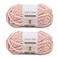 Crafted by Crafted By Catherine Chunky Heather Solid Yarn 2 Pack 49 Yards Each Skein Pink Gauge 6 Super Bulky