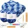 J MARK Chunky Blanket Yarn for Knitting 437 yd 28 oz 800 g Crocheting Thick Yarn Balls Circular Knitting Needle Crochet Hooks Measuring Tape Scissors Pins Blunt Metal Needles Manual
