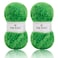 NICEEC 2 Skeins Faux Fur Yarn Super Soft Chunky Fluffy Eyelash Yarn for Crochet Knitting Total Length 70yds353oz Spring Green