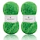 NICEEC 2 Skeins Faux Fur Yarn Super Soft Chunky Fluffy Eyelash Yarn for Crochet Knitting Total Length 70yds353oz Spring Green